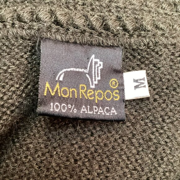 MonRepos Alpaca Cardigan Peru Sweater Womens Medium Dk Hunter Green - Picture 8 of 11